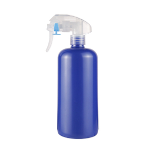 制造商500ml塑料蓝色空扳机喷雾瓶，用于清洁包装