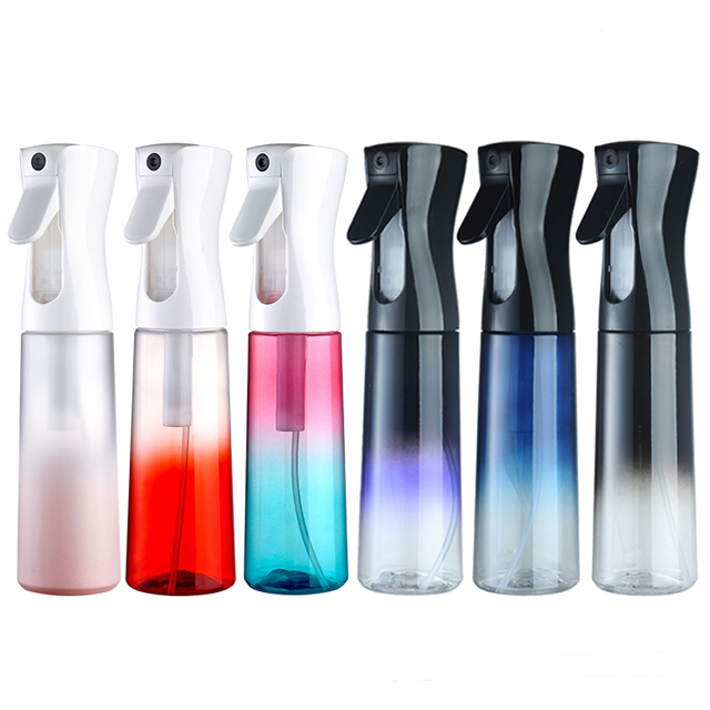 批发200ML 300ML细雾可爱喷水瓶塑料酒精美发连续喷雾瓶