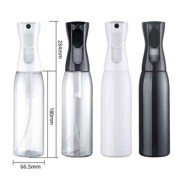 定制 500 毫升塑料黑色扳机喷水瓶适用于沙龙理发师头发细雾连续喷雾瓶