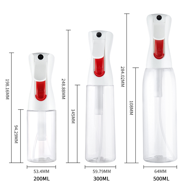 OEM 500ml 可重复使用 PET 连续喷雾瓶锁喷嘴用于室内清洁户外园艺消毒