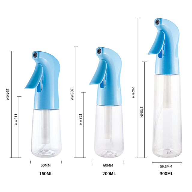 新款时尚塑料 Pet 200ml 300ml 连续喷雾瓶美发保湿家用酒精清洁