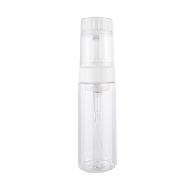 新设计100ml 150ml 200毫升塑料透明慕斯泡沫瓶泡沫泵瓶带软刷泵