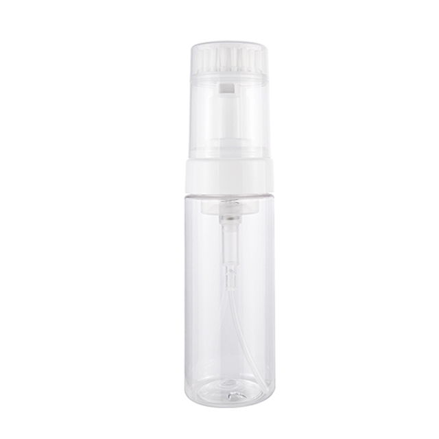 新设计100ml 150ml 200毫升塑料透明慕斯泡沫瓶泡沫泵瓶带软刷泵