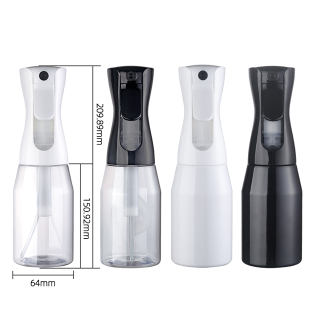 定制 300 毫升 PET 水雾喷雾器塑料连续定型头发细雾喷雾瓶