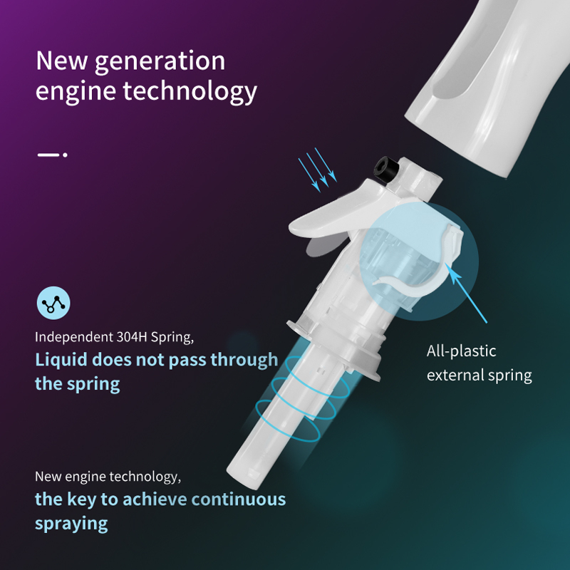 200ML注射哑光蓝色连续水发细雾喷雾瓶塑料酒精清洁喷雾瓶