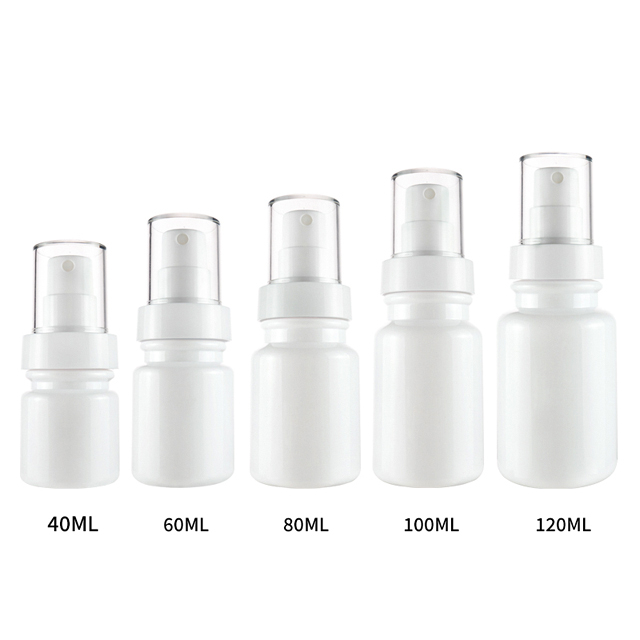 40ml 60ml 80ml 100ml 120ml 白色塑料细雾喷雾瓶，适用于旅行化妆品和护肤品